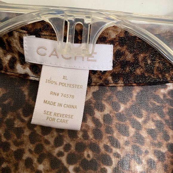 cache animal print sheer long sleeve blouse - Picture 2 of 4